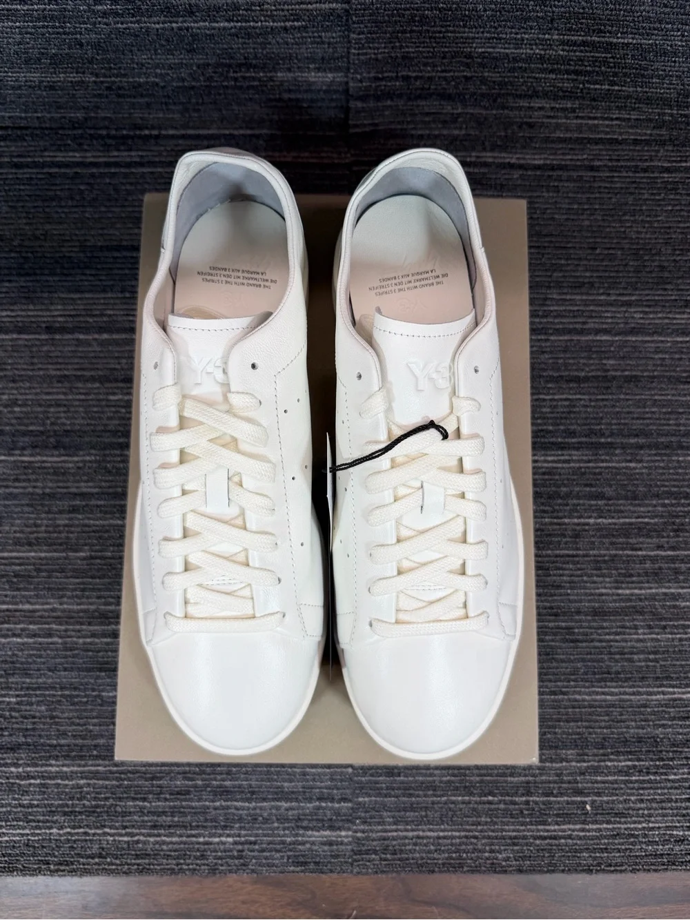 Adidas Y-3 Stan Smith Trainers Off White Leather Low-Profile Sneaker Mens 12 New